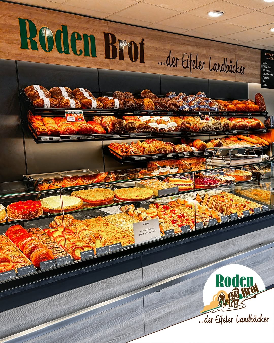 Backwarentheke in einer Filiale der Landbäckerei Roden